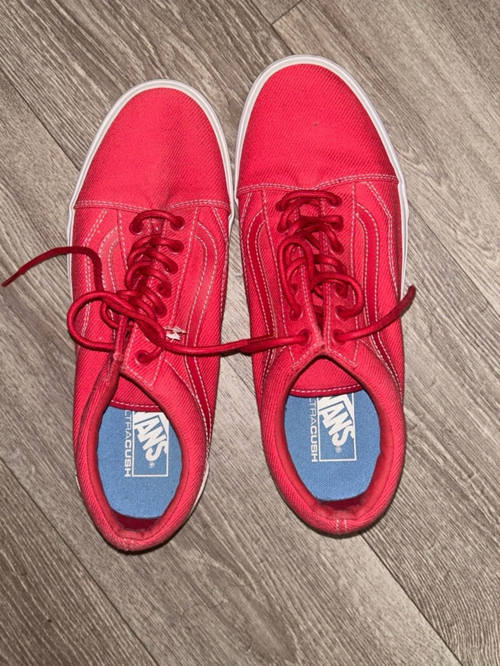 Vans Red Canvas Low-Top Skate Sneakers
